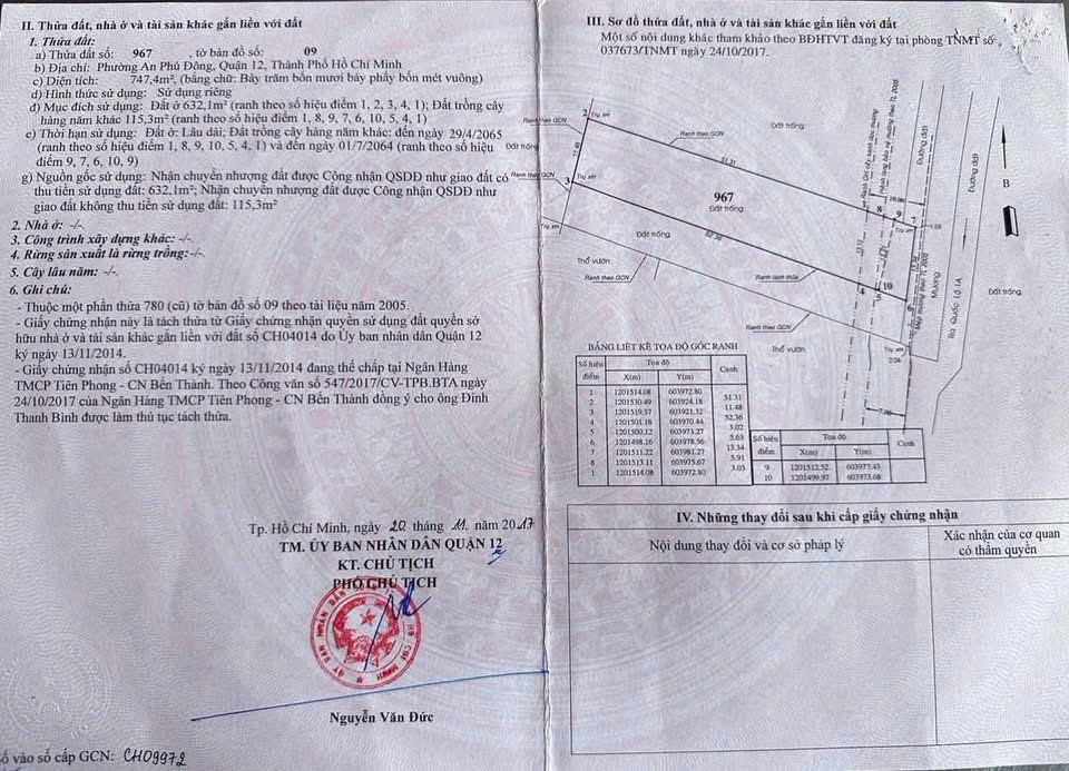 BÁN ĐẤT AN PHÚ ĐÔNG 26 – THỔ CƯ 632m² GIÁ TỐT ĐẦU TƯ 5