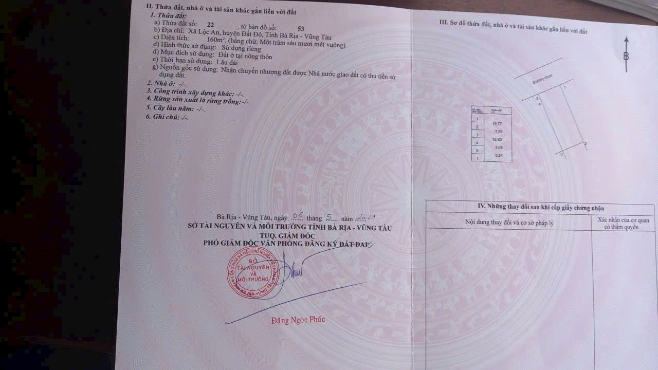 Cần bán Đất đường Long Mỹ, Xã Lộc An, Diện tích 160m², Giá Thương lượng 4