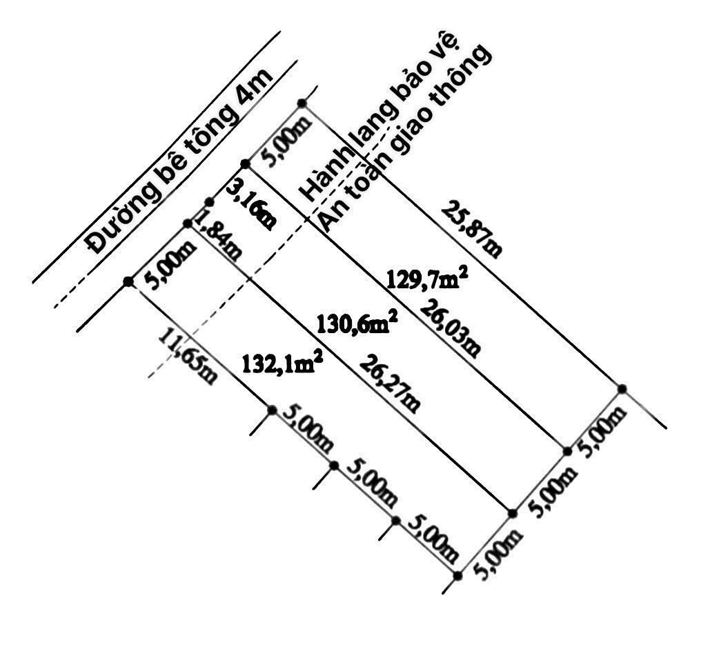 3 nền thổ cư đường beton 4m ở xã Đức Tân , Tân Trụ dt 130m2 giá 390 triệu / nền 3