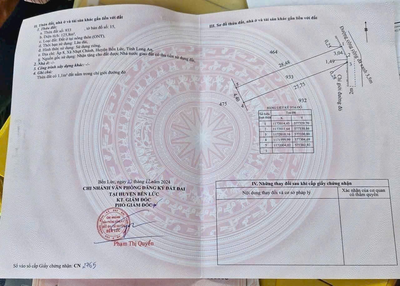 Bán 2 lô đất thổ cư ấp 8, xã Nhựt Chánh, Bến Lức dt 125,8m2 ( 500 triệu ) + 134,2m2 ( 550 triệu)