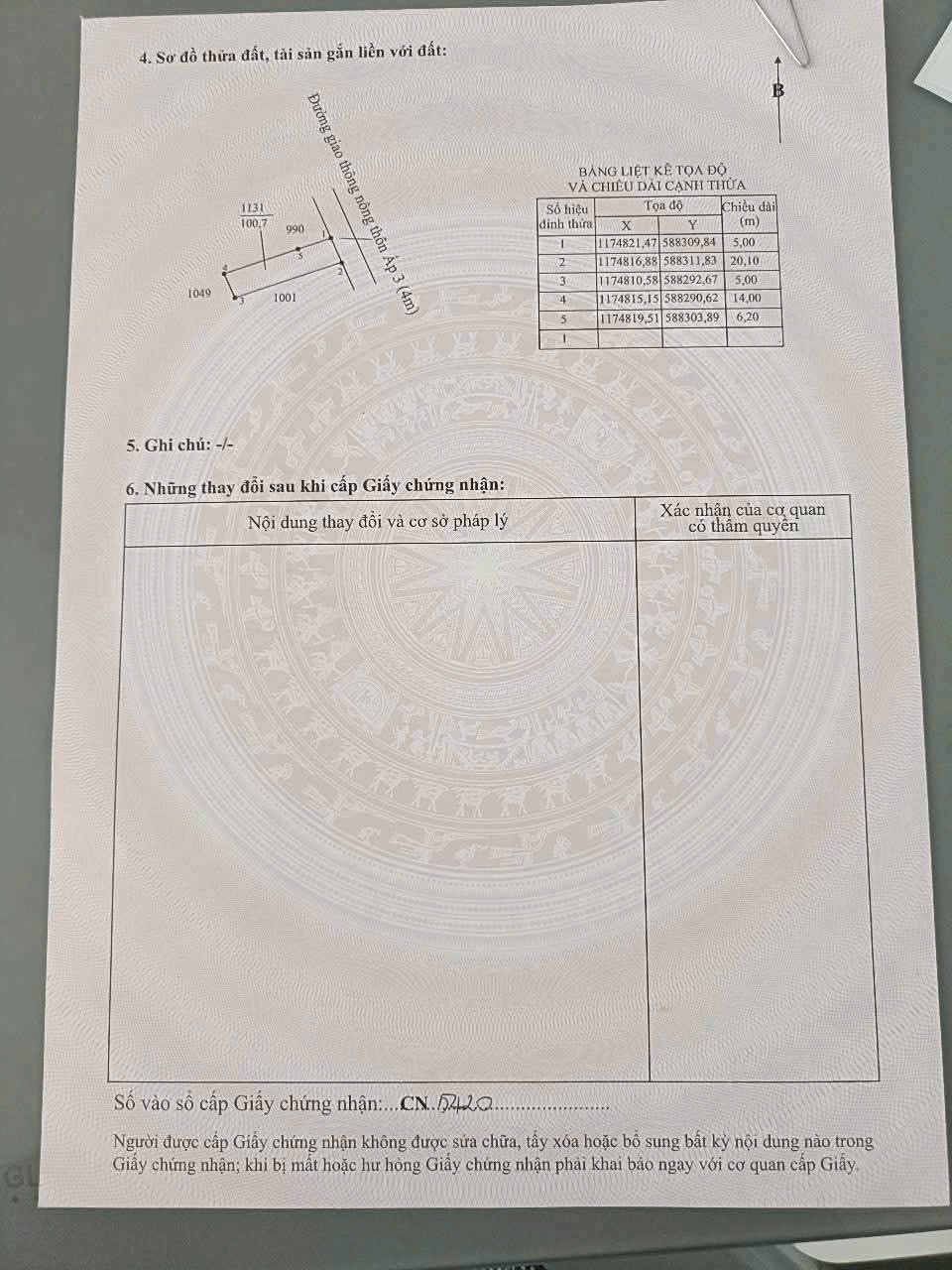 Bán 2 lô thổ cư xã Long Khê , Cần Đước dt 101,5m2 đường beton 5m giá giảm còn 1,15 tỷ / lô 3