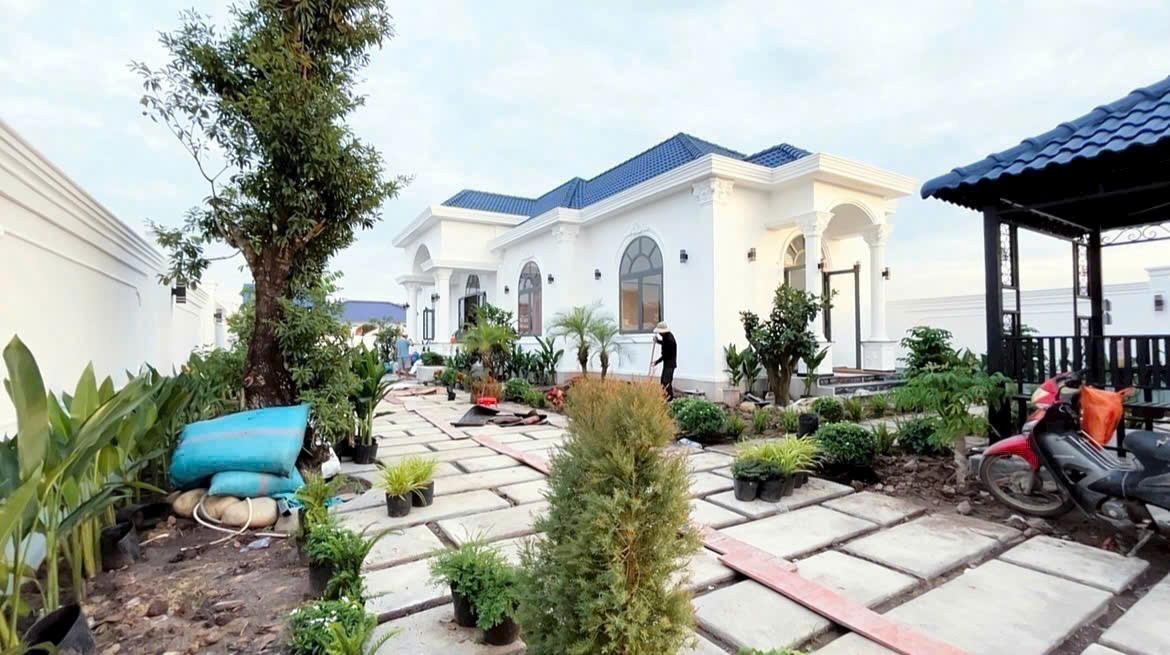 Nhà vườn siêu đẹp ở xã Mỹ Hạnh Bắc , Đức Hòa tdt 1000m2 ( 400m2 thổ) 4pn , 2wc giá 8 tỷ 5
