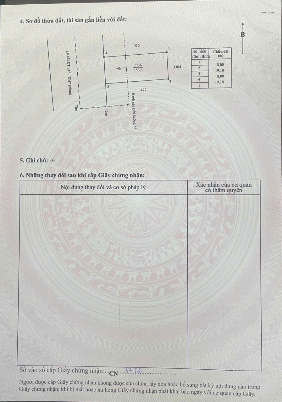 Bán đất thổ cư mt đường nhựa ĐH7 , xã Nhị Thành, Thủ Thừa dt 153m2 giá 1,75 tỷ 4